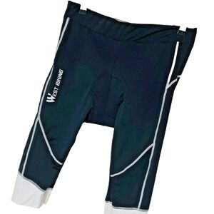 West Cycling‎ Shorts Men's 2XL Compression Padded Bicycle Biker Black/White